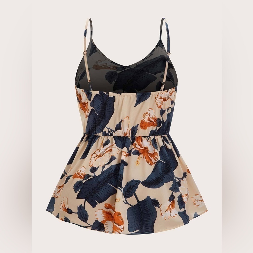 Plus Floral Ruffle Hem Cami Top - Picture 2 of 6